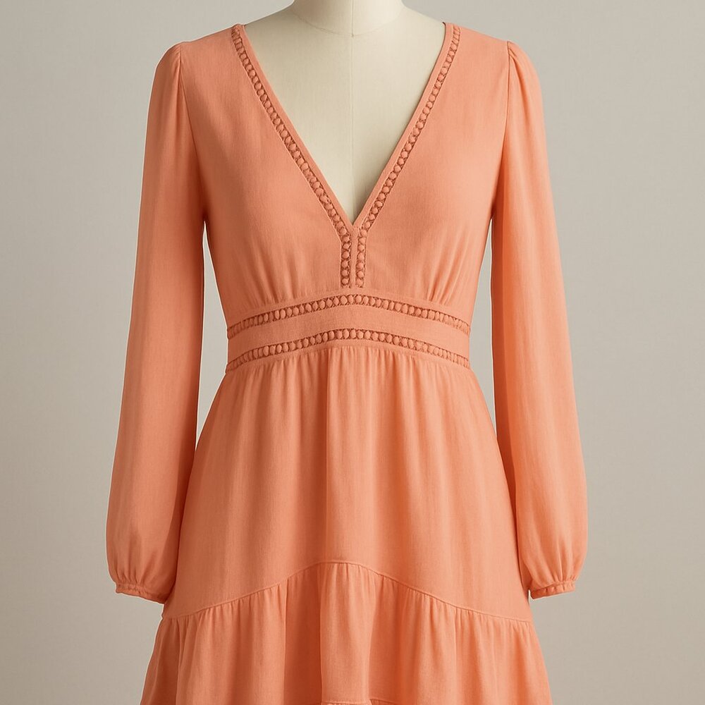 Nwt Sage & Paige In Heaven Mini Dress Neon Orange Pink Womens Size Medium Summer